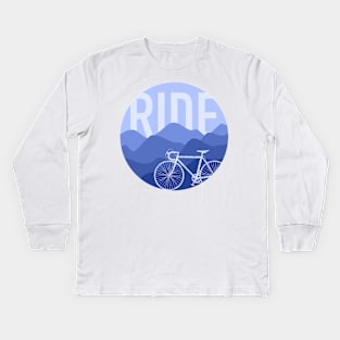 Ride - Road Bike Vintage Colors Kids Long Sleeve T-Shirt